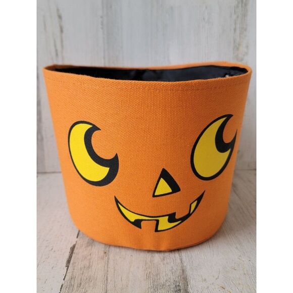 Trick or treat canvas pumpkin bag bucket Halloween - Picture 2 of 10